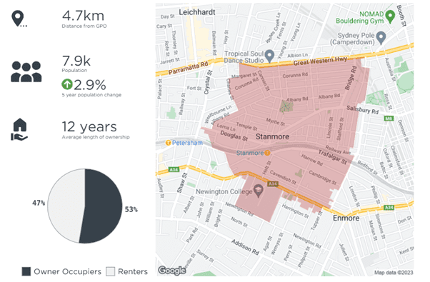 Stanmore Suburb Map